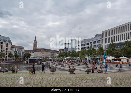 Vista generale del Bootshafen (porto) a Kiel, Germania. Foto Stock