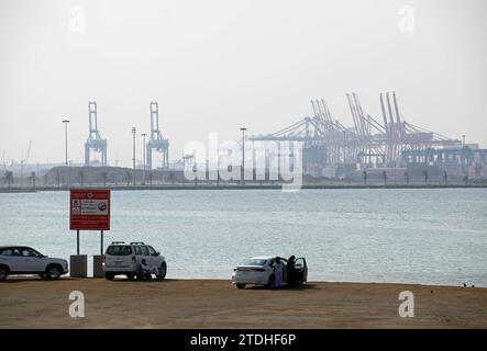 Area fronte mare presso la città portuale di Jeddah in Arabia Saudita Foto Stock