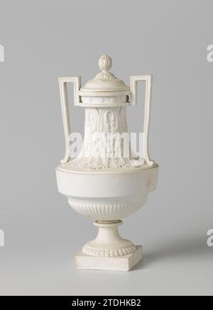 Urna di Biscuit, Luigi XVI, bianco con orecchie diritte, Manufacture de Monsieur le Duc, c. 1780 - c. 1790 coperchio per biscotti. Il pulsante a forma di fiore. Biscotto di Parigi (porcellana, materiale) coperchio del biscotto. Il pulsante a forma di fiore. Biscotto di Parigi (porcellana, materiale) Foto Stock