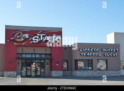 Houston, Texas USA 09-24-2023: Ristorante cinese a buffet e Star davanti all'esterno a Houston, Texas. Catena di ristoranti cinesi locali con area fotocopie. Foto Stock