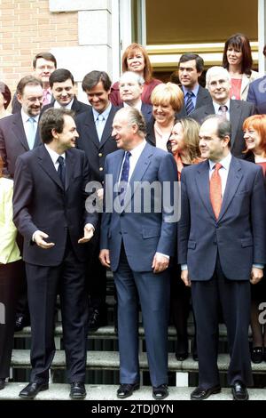 Madrid, Palazzo Zarzuela, 12/3/2002. Udienza di re Juan Carlos alla commissione esecutiva federale del PSOE. Foto: Ernesto Agudo, archdc. Crediti: Album / Archivo ABC / Ernesto Agudo Foto Stock