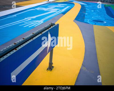 Cartello per il parcheggio sul tetto di Gothenburg City Foto Stock