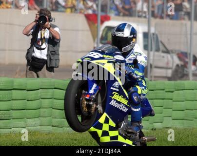 10/30/2004. Foto: Eduardo Manzana. Valencia. Gran Premio motociclistico della Comunità Valenciana tenutosi a Cheste sul circuito di Ricardo Tormo. Pedrosa. Crediti: Album / Archivo ABC / Eduardo Manzana Foto Stock