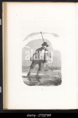 De Schaatsenrijder, 1840-1841, 1841 il pattinatore. Giovane pattinatore sul ghiaccio. Numero: 22. Illustrazione nel libro "Paesi Bassi: Schizzi di personaggi, vestiti, atteggiamento e prevenzione di posizioni diverse", un libro con schizzi di personaggi, professioni e costumi tradizionali di assegnazioni olandesi del 1841. Tipografia: Netherlandspublisher: L'Aia carta tipografia stampa Olanda il pattinatore. Giovane pattinatore sul ghiaccio. Numero: 22. Illustrazione nel libro "Paesi Bassi: Disegni di personaggi, vestiti, atteggiamento e prevenzione di posizioni diverse", un libro con Foto Stock
