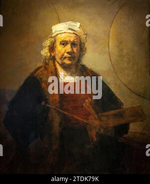 AUTORITRATTO CON DUE CERCHI (1665-1669) REMBRANDT VAN RIJN (1606-1669) LASCITO DI EDWARD CECIL-GUINNESS I CONTE DI IVEAGH (1847-1927) KENWOOD HOU Foto Stock