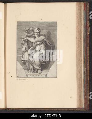 Tiburtijnse Sibille, c. 1585 Tiburtin Sibille seduto con un rotolo. Due piccole figure a sinistra. Una delle Sibilles del dipinto del soffitto di Michelangelo. Titolo in Submarga e in basso numerato: 26. La stampa fa parte di un album. Tipografia: ItalyaFter Pittura di: Città del Vaticano incisione di carta Tiburtin Sibille seduta con un rotolo. Due piccole figure a sinistra. Una delle Sibilles del dipinto del soffitto di Michelangelo. Titolo in Submarga e in basso numerato: 26. La stampa fa parte di un album. Tipografia: ItalyaFter Pittura di: Incisione su carta della città del Vaticano Foto Stock