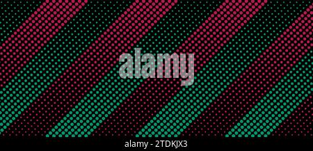 Contrasto viola verde astratto blu punteggiato motivo geometrico. Sfondo minimo vettore Illustrazione Vettoriale