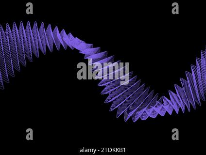 Linee ondulate a zigzag viola scuro sfondo futuristico astratto. Progettazione vettoriale geometrica Illustrazione Vettoriale