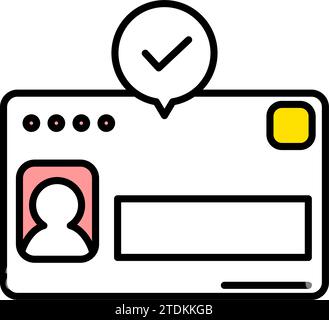 Dentale: Icona semplice disegno a linee compatibile con la mia carta numero tessera assicurativa, illustrazione vettoriale Illustrazione Vettoriale