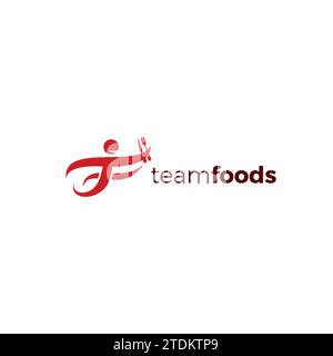 Logo team Foods. Design del logo TF. Logo TF Human Illustrazione Vettoriale