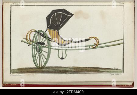 Cabinet des Modes ou les modes nouvelles, 1 mai 1786, PL. II, A.B. Duhamel, dopo Pugin, 1786 carrozza Parigi carta incisione carrozza Parigi carta incisione Foto Stock