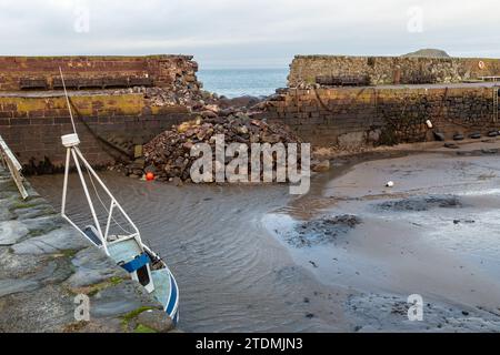 North Berwick fu gravemente danneggiata durante Storm Babet Foto Stock