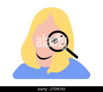 Diagnosi di melanoma esame dermatologico icona illustrazione vettoriale Illustrazione Vettoriale