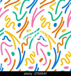 Le linee colorate strizzano le illustrazioni vettoriali di pattern senza cuciture Illustrazione Vettoriale