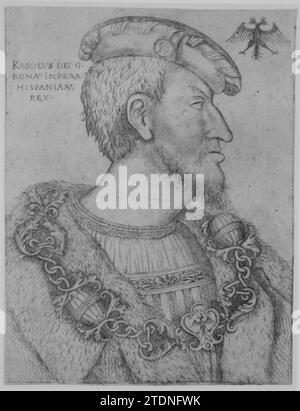 Ritratto dell'imperatore del Sacro Romano Impero Carlo V rivolto a destra 1993 di Anonimo, italiano Foto Stock