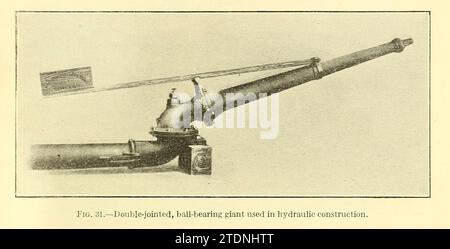 Gigante con cuscinetti a sfere a doppio giunto utilizzato nella costruzione idraulica. Dal libro ' The storage of water for irrigation purposes' di Fortier, Samuel; Bixby, F. L; United States. Ufficio delle stazioni sperimentali; Stati Uniti. Dipartimento dell'Agricoltura Foto Stock