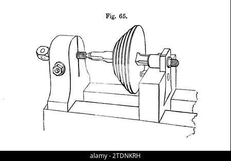 PRIMO MANDRINO DI BACK CENTER INGLESE dal libro Turning and Mechanical Manipulation inteso come un'opera di riferimento generale e di istruzione pratica sul tornio, e le varie attività meccaniche seguite dai dilettanti volume 4 di Charles Holtzapffel (1806-1847) pubblicato nel 1850 dalla Holtzapffel Company of tool and tornio makers Foto Stock