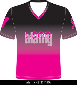 Modello di maglia softball con scollo a V Illustrazione Vettoriale