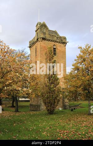 St John's Tower, un campanile della Chiesa di San Giovanni Battista, Ayr Town, South Ayrshire, Scozia, Regno Unito Foto Stock