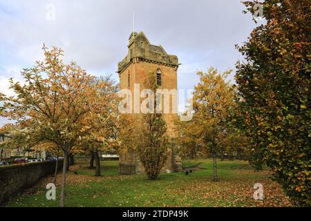 St John's Tower, un campanile della Chiesa di San Giovanni Battista, Ayr Town, South Ayrshire, Scozia, Regno Unito Foto Stock