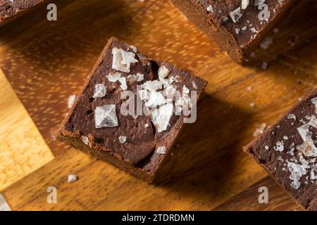 Fudge di patate dolci al cioccolato fatto in casa con sale marino Foto Stock