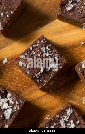 Fudge di patate dolci al cioccolato fatto in casa con sale marino Foto Stock