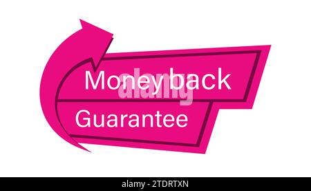 Garanzia soddisfatti o rimborsati. Illustrazione vettoriale con freccia isolata su sfondo bianco. Concetto di rimborso Illustrazione Vettoriale