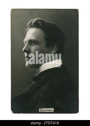Feodor Ivanovich Chaliapin (russo: Фёдор Иванович Шаляпин; febbraio 13 [O.S. Febbraio 1] 1873 – 12 aprile 1938) è stato un . Cartolina d'epoca dell'Impero Russo, 1900s. Foto Stock