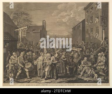 La marcia verso Finchley (Una rappresentazione della marcia delle guardie verso la Scozia nell'anno 1745) 1932 di William Hogarth Foto Stock