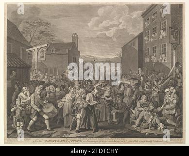 The March to Finchley-- Una rappresentazione della marcia delle guardie verso la Scozia nell'anno 1745 1891 da William Hogarth Foto Stock