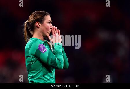 Foto del fascicolo datata 01/12/23 della portiere inglese Mary Earps. La portiere inglese Mary Earps ha vinto il premio BBC Sports Personality of the Year. Data di emissione: Martedì 19 dicembre 2023. Foto Stock