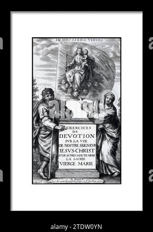 Frontespizio per esercitazioni di devozione sur la vie de nostre Seigneur Iesus-Christ. Grйgoire Huret (francese, Lione 1606-1670 Parigi) frontespizio per Exerc Foto Stock