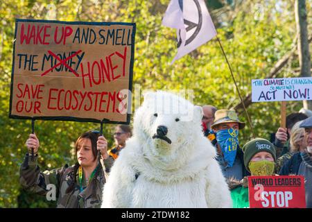 COP26 Demo a Truro, in Cornovaglia. Foto Stock