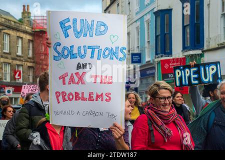 COP26 Demo a Truro, in Cornovaglia. Foto Stock