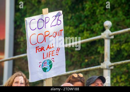 COP26 Demo a Truro, in Cornovaglia. Foto Stock