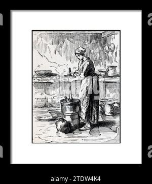 Donna che urla. Dopo Charles Jacque (francese, Parigi 1813-1894 Parigi) date: CA. 1850-59. Incisione in legno. Foglio: 5 1/2 Ч 4 1/2" (13,9 Ч 11,5 cm) IMA Foto Stock