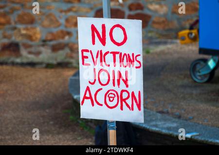 Protesta abitativa a Newquay, Cornovaglia. Foto Stock