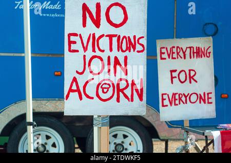 Protesta abitativa a Newquay, Cornovaglia. Foto Stock