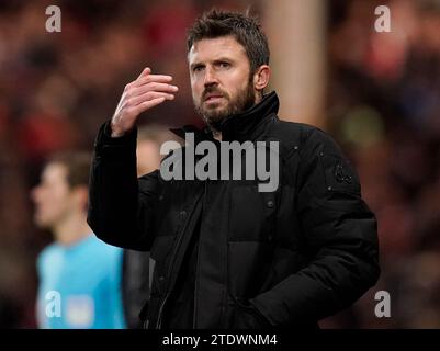 Burslem, Regno Unito. 19 dicembre 2023. Michael Carrick manager del Middlesbrough durante la partita di Carabao Cup a vale Park, Burslem. Il credito fotografico dovrebbe leggere: Andrew Yates/Sportimage Credit: Sportimage Ltd/Alamy Live News Foto Stock