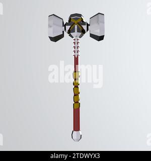 God Hammer isolato su sfondo bianco Foto Stock