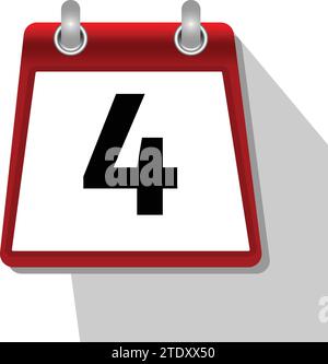 4 semplice icona del calendario su sfondo bianco Illustrazione Vettoriale