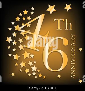 distintivo golden premium per il 46° anniversario Illustrazione Vettoriale
