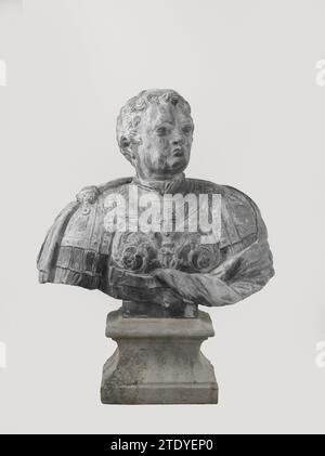 Gaio Giulio Cesare Germanico (Caligola), Bartholomeus Eggers, dopo Barent Dronrijp, dopo il 1674 il busto viene collocato su un piedistallo profilato. Amsterdam piombo (metallo). Sokkel: Arenaria il busto è posto su un piedistallo profilato. Amsterdam piombo (metallo). sokkel: arenaria Foto Stock