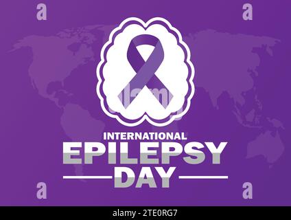 Illustrazione vettoriale del giorno internazionale dell'epilessia. Concetto di vacanza. Modello per sfondo, banner, scheda, poster con iscrizione di testo. Illustrazione Vettoriale