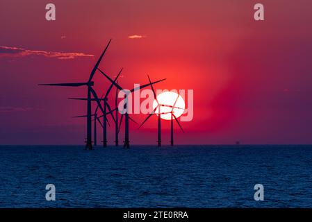 Parco eolico offshore, Mar Baltico Foto Stock