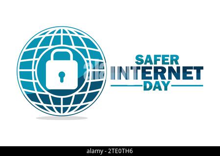 Illustrazione Safer Internet Day Vector. Adatto per biglietti d'auguri, poster e striscioni. Illustrazione Vettoriale