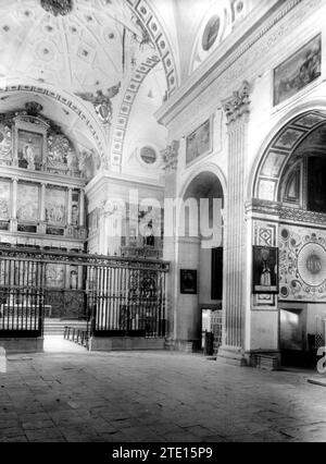 12/31/1959. Interno della chiesa collegiata di da San Luis nella città di Villagarcia de Campos (Valladolid). Crediti: Album / Archivo ABC / Garay Foto Stock