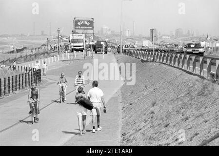 Pista ciclabile su Boulevard Barnaart vicino al bar-ristorante Riche a Zandvoort, Zandvoort, Boulevard Barnaart, 24-08-1990, Whizgle News from the Past, su misura per il futuro. Esplora le narrazioni storiche, l'immagine dell'agenzia olandese olandese con una prospettiva moderna, colmando il divario tra gli eventi di ieri e quelli di domani. Un viaggio senza tempo che delinea le storie che plasmano il nostro futuro. Foto Stock