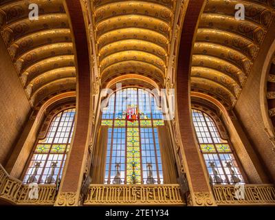 Barcellona, Spagna - 7 ottobre 2023: Hospital de la Santa Creu i Sant Pau , il più grande complesso Art Nouveau del mondo. Foto Stock