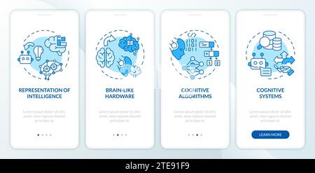 Architettura dettagliata del computing cognitivo con icone Illustrazione Vettoriale